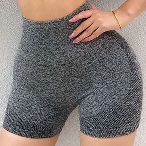 Grey workout shorts scrunched in butt